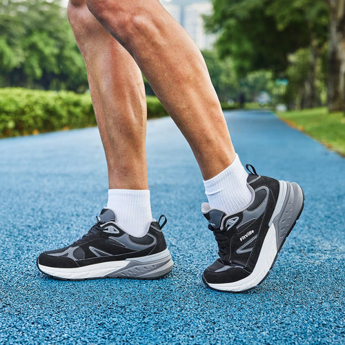 FitVille Newest Walking Shoes for Men Wide Width Sneakers with Arch Support for Flat Feet Heel Pain Relief Plantar Fasciitis