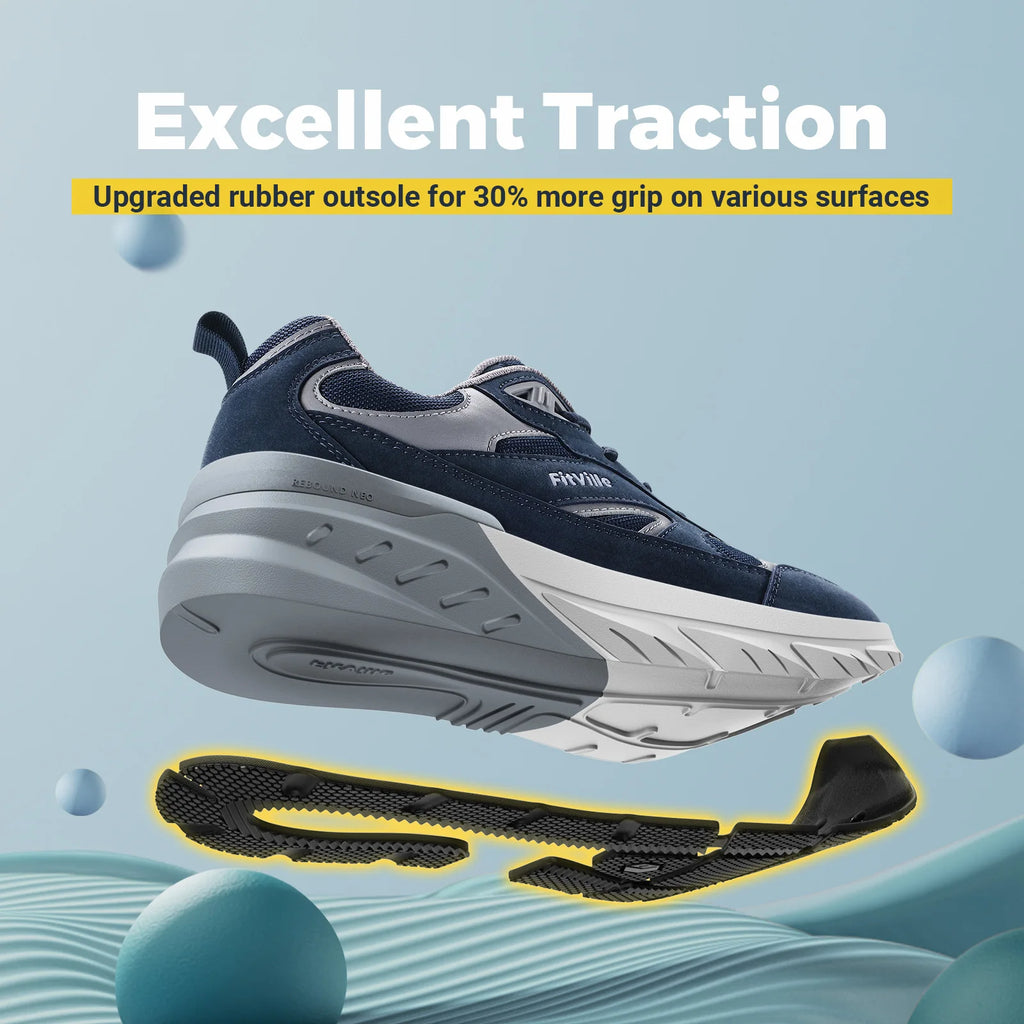 FitVille Newest Walking Shoes for Men Wide Width Sneakers with Arch Support for Flat Feet Heel Pain Relief Plantar Fasciitis